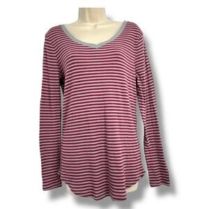 VINTAGE Y2K Ribbed Knit V-neck Casual Long Sleeve Top XL Retro Skater Grunge